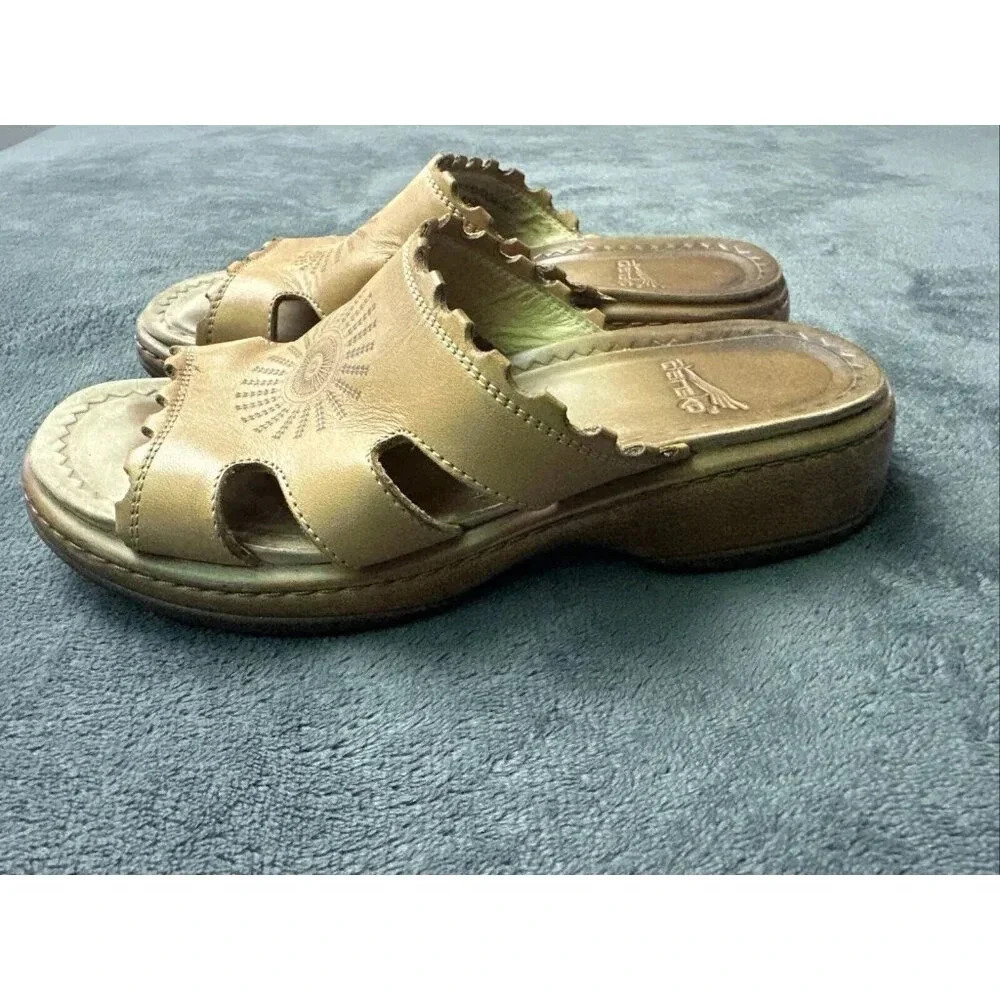 Dansko Eve Aztec Sun Women's  Brown Leather Slip On Sandals EU 36/ US 5.5-6 - Picture 7 of 16